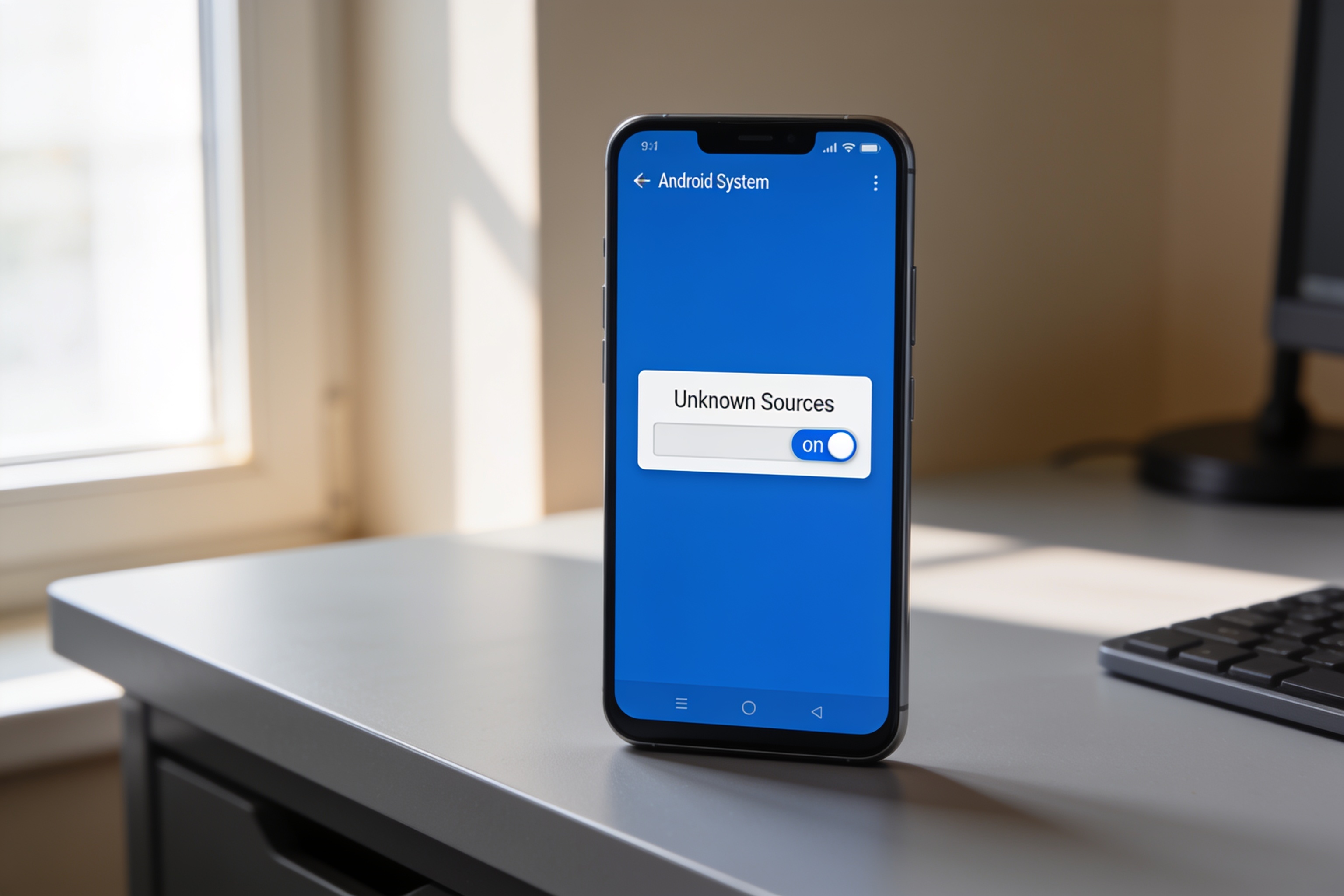 Android系统设置界面中未知来源应用安装权限的开关选项