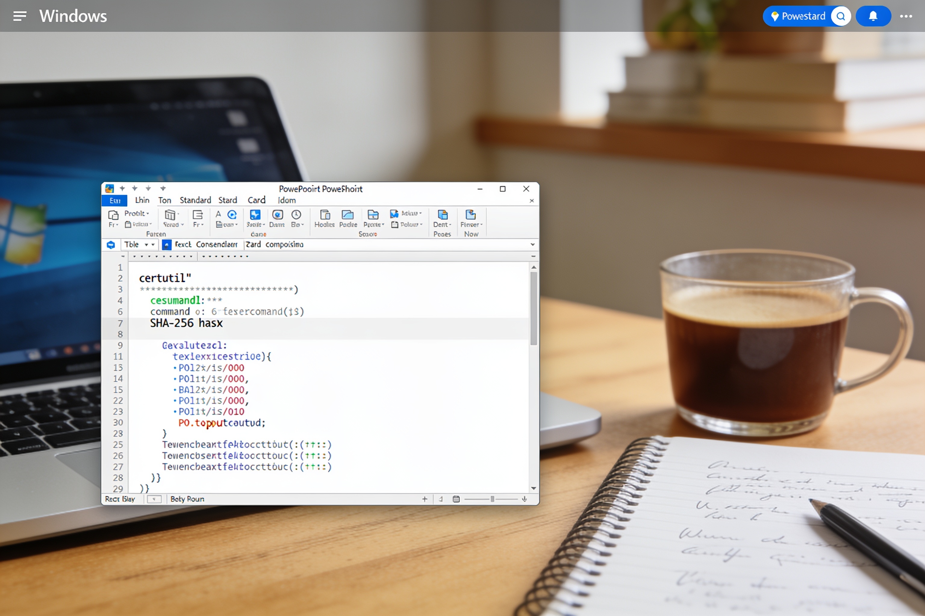 Windows系统中PowerShell窗口显示certutil命令执行结果和SHA-256哈希值输出界面
